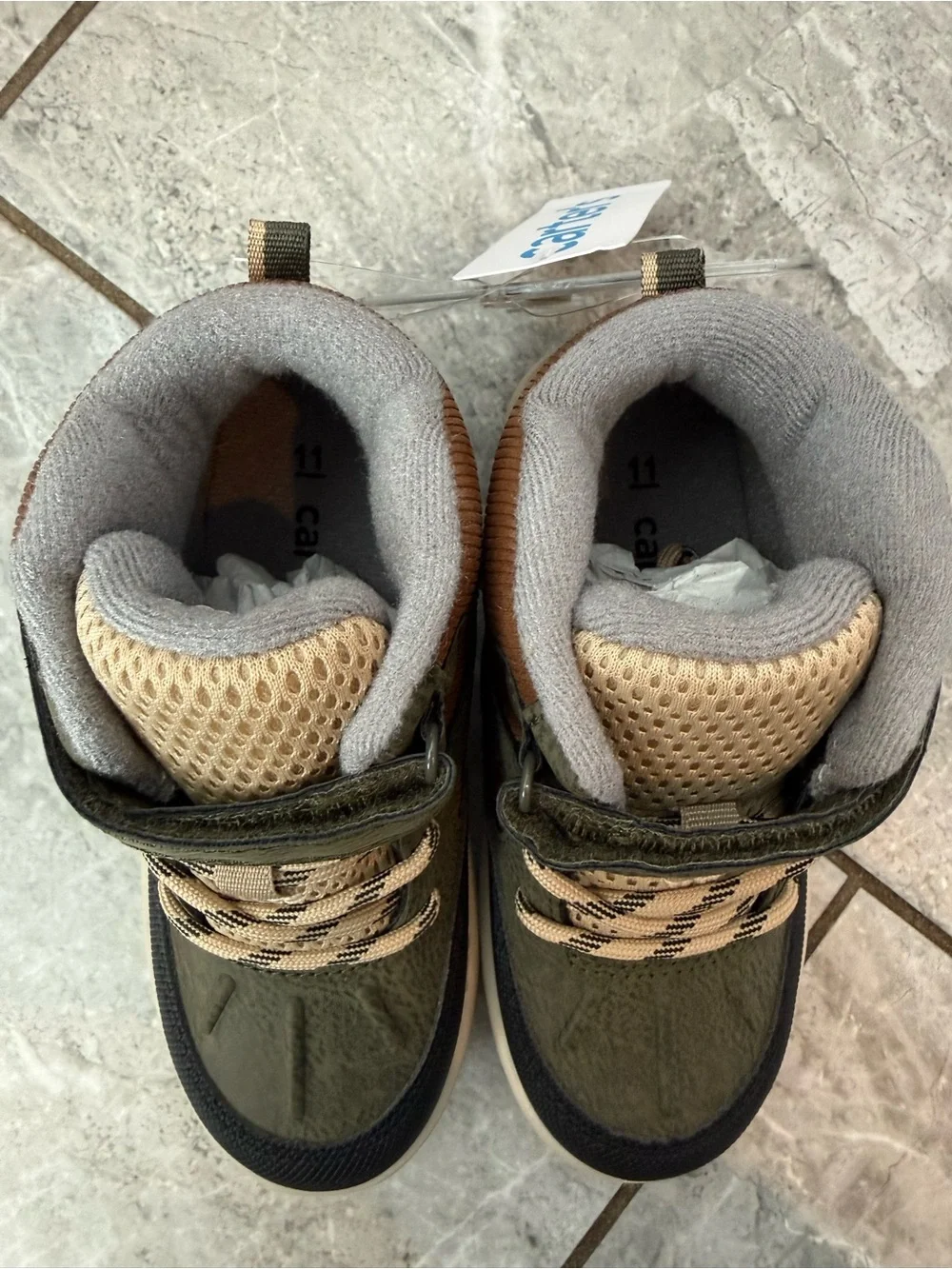 Carter’s Ilker Toddler Kids Ankle Boots Olive Black Multi Size 11 NWT